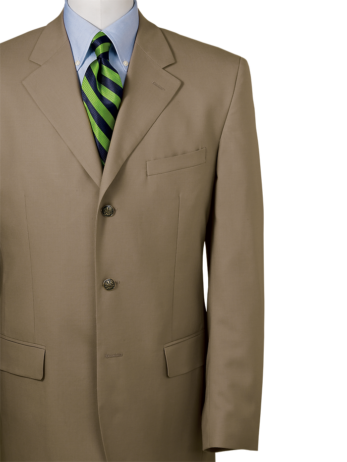 Product Image of 100% Wool Three-button Travel Blazer-British Tan