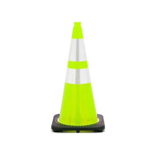 jbc-traffic-safety-cone-lime-28-inch-tall-7-lbs-6-inch-4-inch-3m-reflective-collars