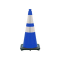 Blue Traffic Safety Cones 28 Inch Tall with Reflective Collars JBC