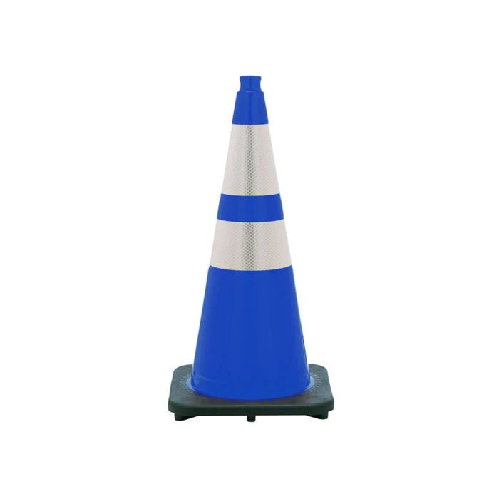 Blue Traffic Safety Cones 28 Inch Tall with Reflective Collars JBC