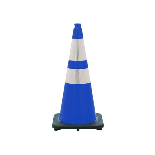 Blue Traffic Safety Cones 28 Inch Tall with Reflective Collars JBC