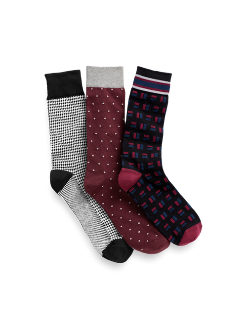 Product Image of 3 Pack Cotton Blend Sock-Black Multi