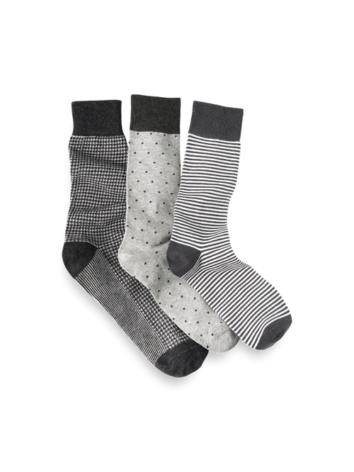 Product Image of 3 Pack Cotton Blend Sock-Grey Multi