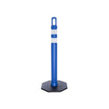 42" JBC Safety Arch Top Traffic Delineator Post Kit - Blue Post + 12 LBS Base