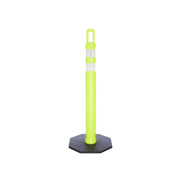 42" JBC Safety Arch Top Traffic Delineator Post Kit - Lime Green Post + 12 LBS Base
