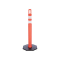 42" JBC Safety Arch Top Traffic Delineator Post Kit - Orange Post + 8 LBS Base