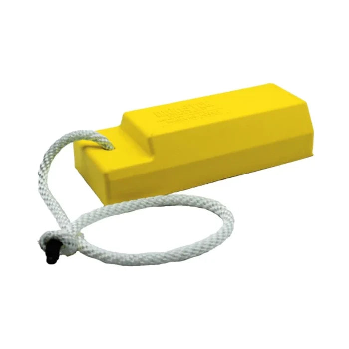 Aviation Wheel Chock 12" - Small to Mid Sized Aircraft - Rope Lanyard - Yellow