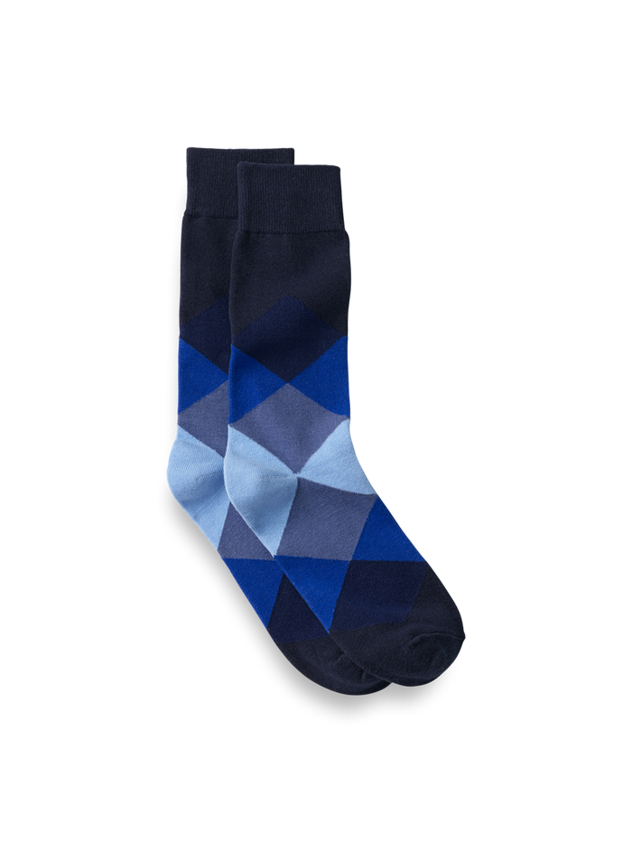 Product Image of Argyle Cotton Blend Sock-Blue Multi