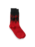 Product Image of Argyle Cotton Blend Socks-Red/Black