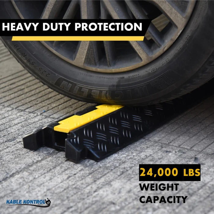 ATLAS Heavy Duty Cable Protector - 1 Channel - Yellow / Black - CP9896