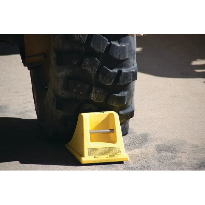 Aviation Wheel Chock 12" - Small to Mid Sized Aircraft - Roped Pair - Yellow