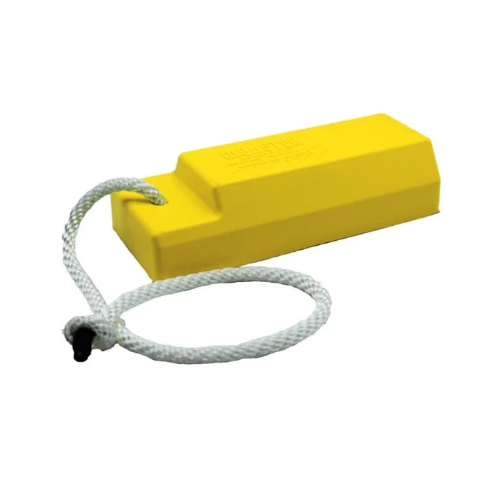 Aviation Wheel Chock 15" - Small to Mid Sized Aircraft - Rope Lanyard - Yellow