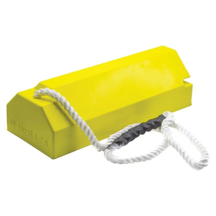 Aviation Wheel Chock 20" - Large Sized Aircraft with Qantas Locking Rope - Yellow