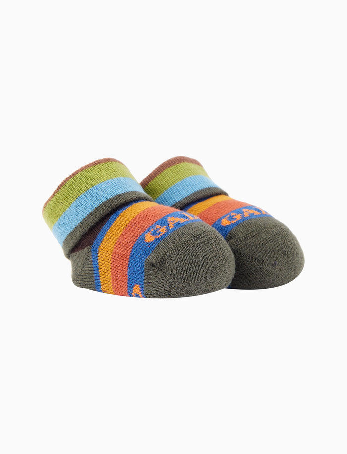Babbucce bambino cotone verde righe multicolor - Gallo 1927 - Official Online Shop