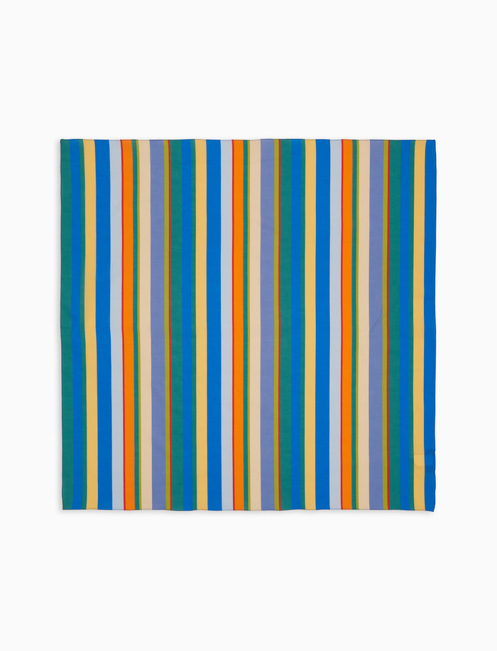 Bandana unisex cotone righe multicolor azzurro - Gallo 1927 - Official Online Shop