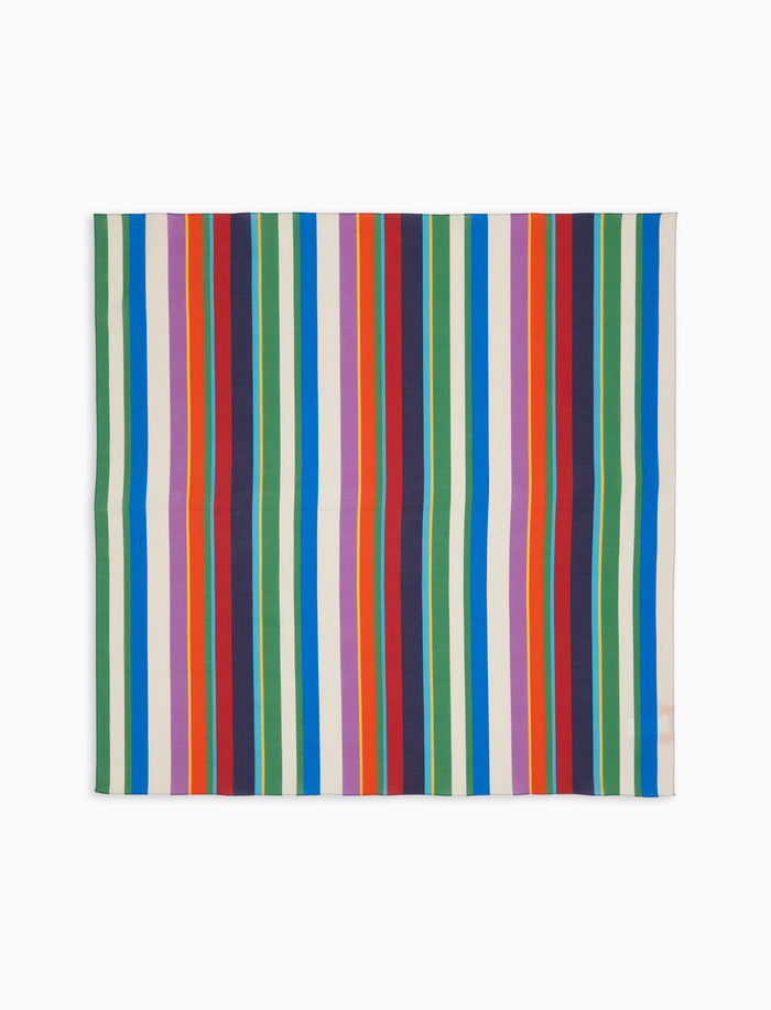 Bandana unisex cotone righe multicolor bianco - Gallo 1927 - Official Online Shop
