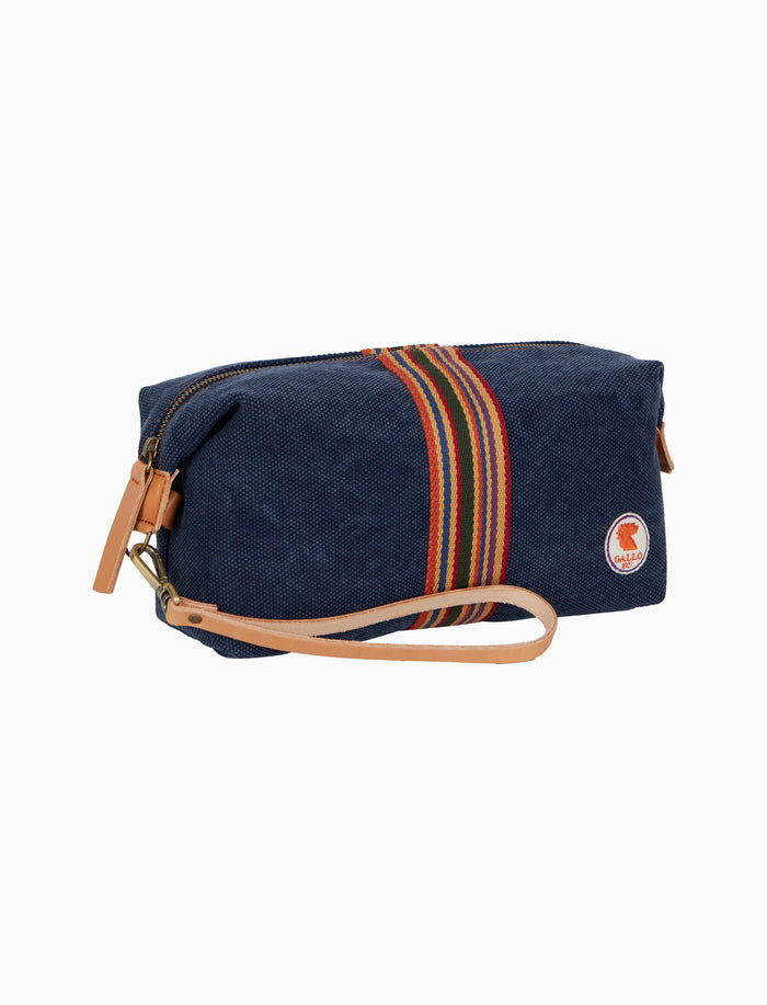 Beauty unisex in canvas di cotone blu tinta unita - Gallo 1927 - Official Online Shop