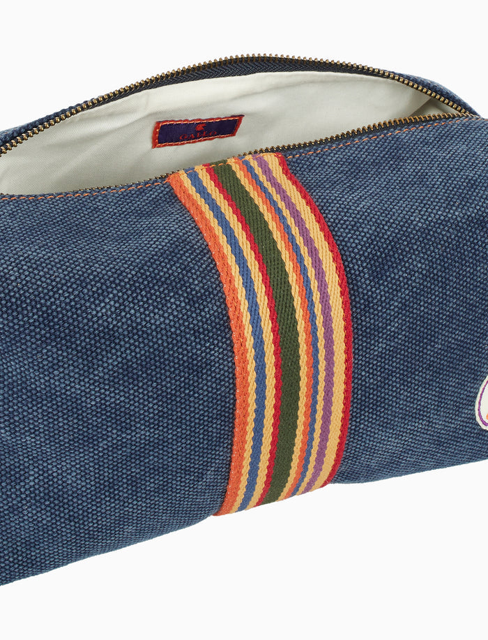 Beauty unisex in canvas di cotone blu tinta unita - Gallo 1927 - Official Online Shop