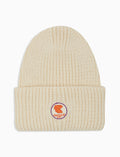 Berretto con risvolto unisex bianco a coste tinta unita - Gallo 1927 - Official Online Shop