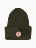 Berretto con risvolto unisex verde a coste tinta unita - Gallo 1927 - Official Online Shop