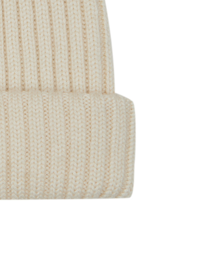Berretto unisex lana, seta e cashmere bianco a coste tinta unita - Gallo 1927 - Official Online Shop