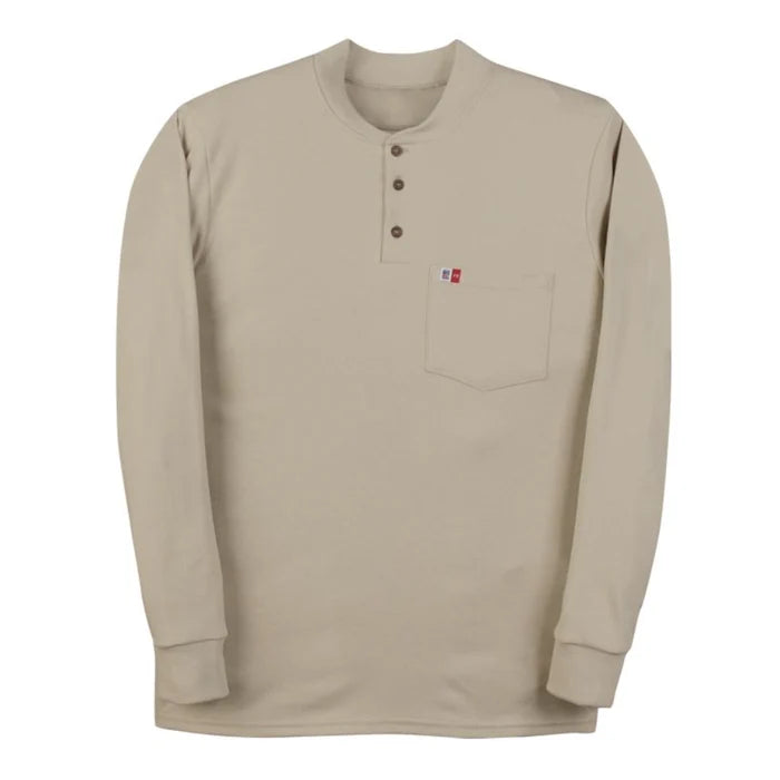 Big Bill® Flame Resistant (FR) Long Sleeve Buttoned Henley T-Shirt - ATPV 8.9 - DW18KI6