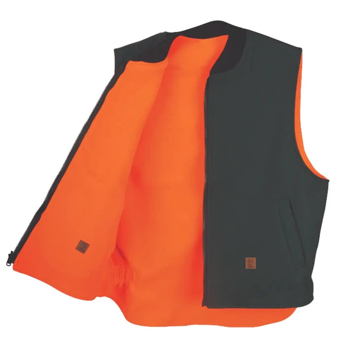 Big Bill Wool Hunting Vest with Reversible Orange Fleece Interior - 614
