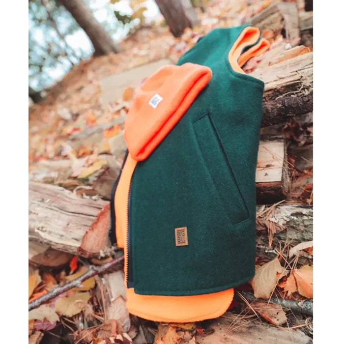 Big Bill Wool Hunting Vest with Reversible Orange Fleece Interior - 614
