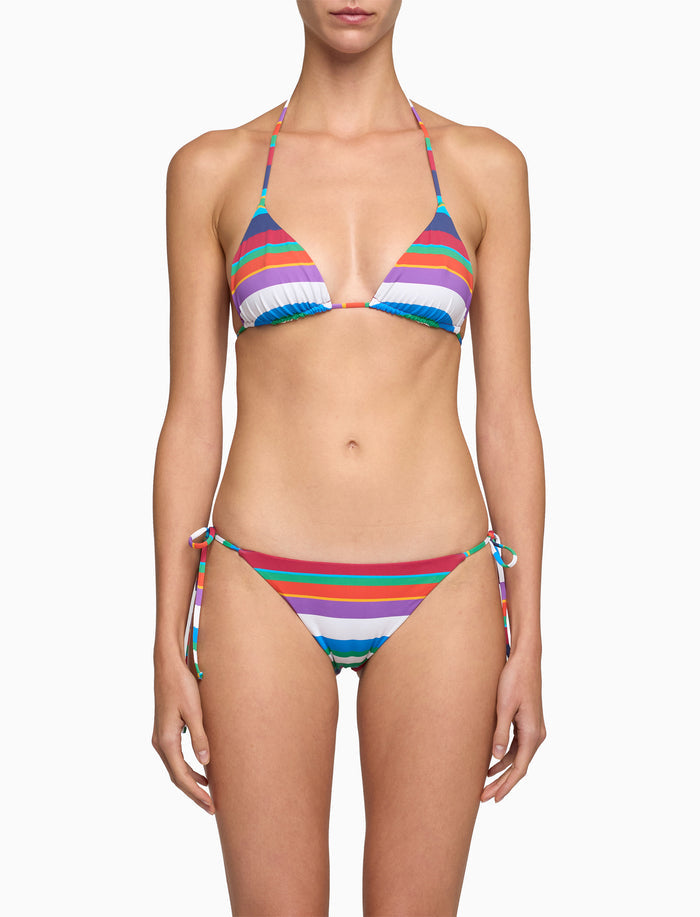 Bikini triangolo donna righe multicolor bianco - Gallo 1927 - Official Online Shop