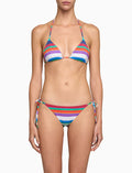 Bikini triangolo donna righe multicolor bianco - Gallo 1927 - Official Online Shop