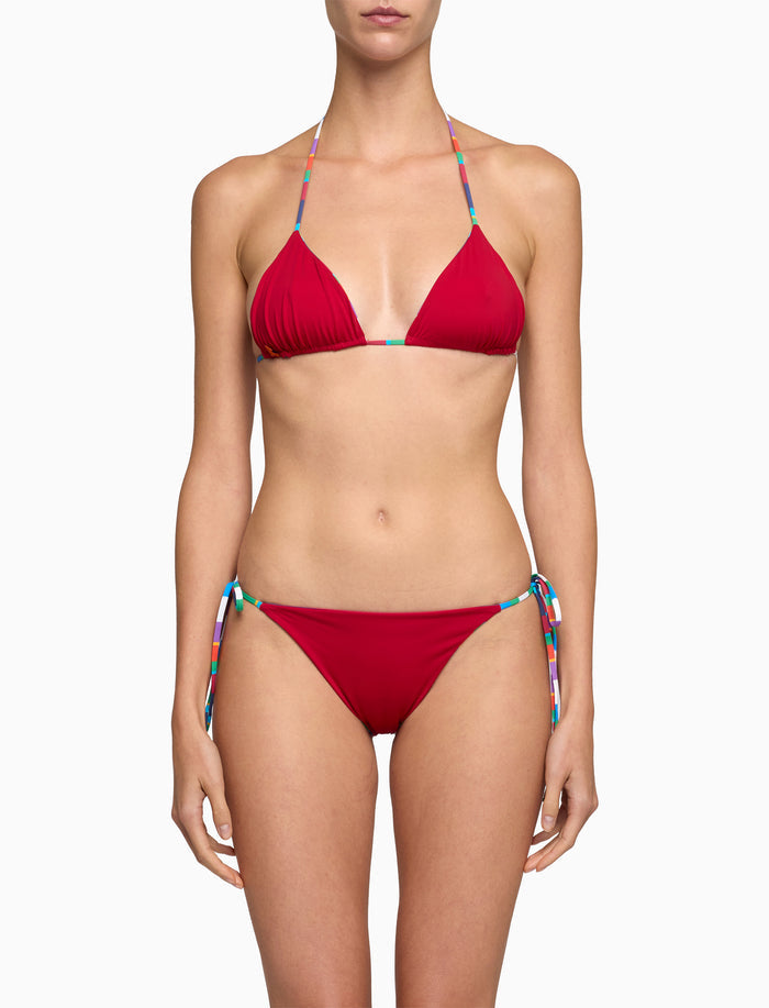 Bikini triangolo donna righe multicolor bianco - Gallo 1927 - Official Online Shop