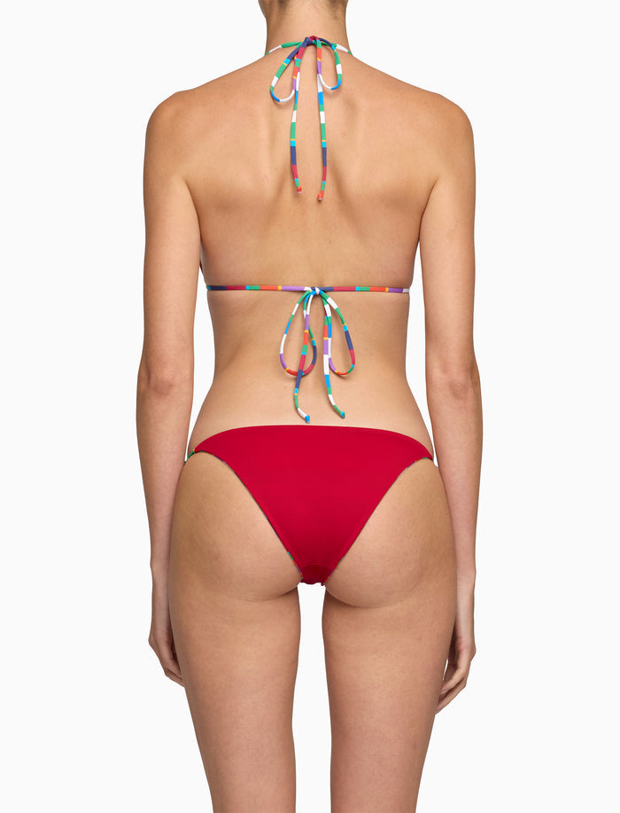 Bikini triangolo donna righe multicolor bianco - Gallo 1927 - Official Online Shop
