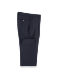 Product Image of Black/blue Wool Stripe Single Pleated Suit Pants-Black/Blue