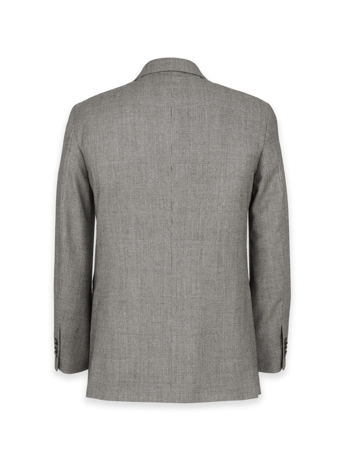 Alternate Image of Black/white Wool Glen Plaid Single Breasted Notch Lapel Suit Jacket-1