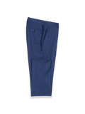 Product Image of Blue Wool Blend Windowpane Flat Front Suit Pants-Blue