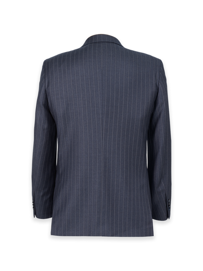 Alternate Image of Blue Wool Stripe Single Breasted Notch Lapel Suit Jacket-1