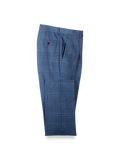 Product Image of Blue/tan Wool Blend Plaid Single Pleat Suit Pants-Blue/Tan