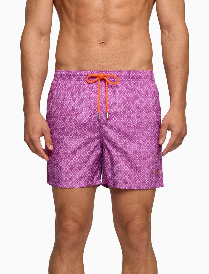 Boxer mare uomo fantasia batik viola - Gallo 1927 - Official Online Shop