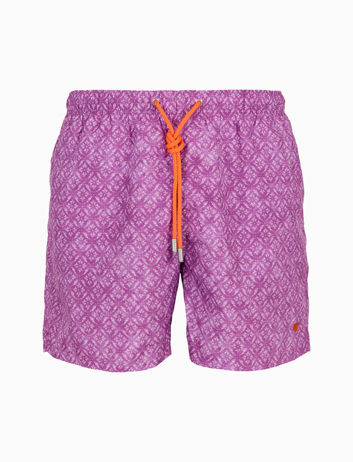 Boxer mare uomo fantasia batik viola - Gallo 1927 - Official Online Shop