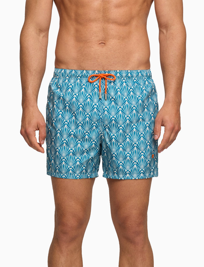Boxer mare uomo fantasia conchiglie su fondo blu - Gallo 1927 - Official Online Shop