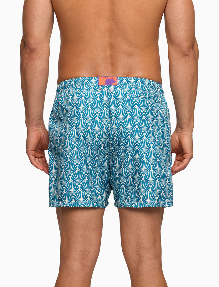 Boxer mare uomo fantasia conchiglie su fondo blu - Gallo 1927 - Official Online Shop