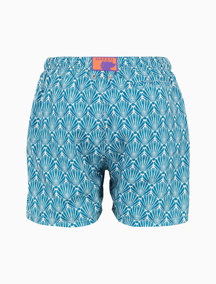 Boxer mare uomo fantasia conchiglie su fondo blu - Gallo 1927 - Official Online Shop