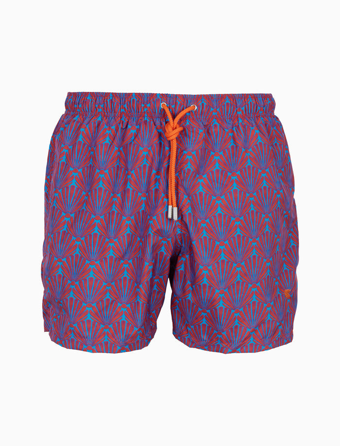 Boxer mare uomo fantasia conchiglie su fondo bordò - Gallo 1927 - Official Online Shop