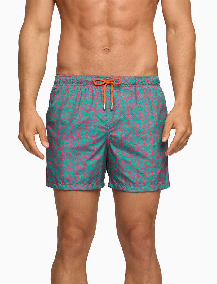 Boxer mare uomo fantasia conchiglie su fondo color pavone - Gallo 1927 - Official Online Shop