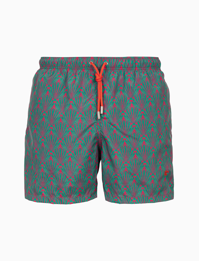 Boxer mare uomo fantasia conchiglie su fondo color pavone - Gallo 1927 - Official Online Shop