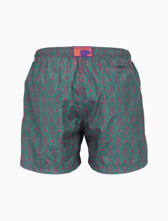 Boxer mare uomo fantasia conchiglie su fondo color pavone - Gallo 1927 - Official Online Shop