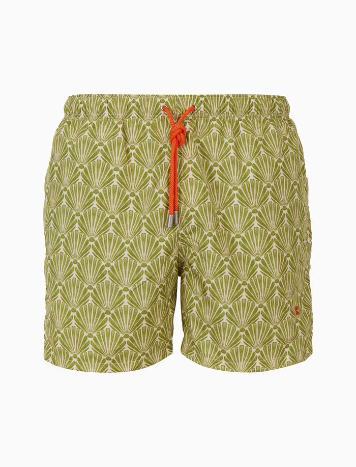 Boxer mare uomo fantasia conchiglie su fondo verde - Gallo 1927 - Official Online Shop