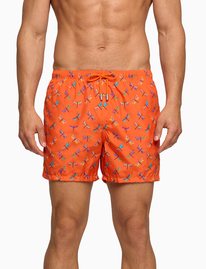 Boxer mare uomo fantasia libellule su fondo arancio - Gallo 1927 - Official Online Shop
