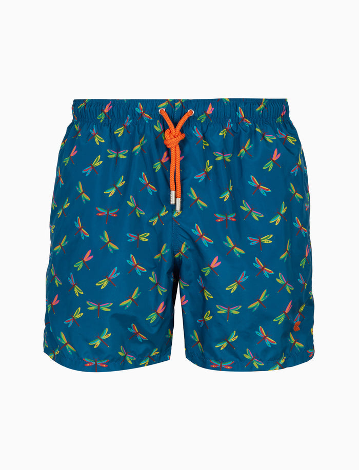 Boxer mare uomo fantasia libellule su fondo blu - Gallo 1927 - Official Online Shop