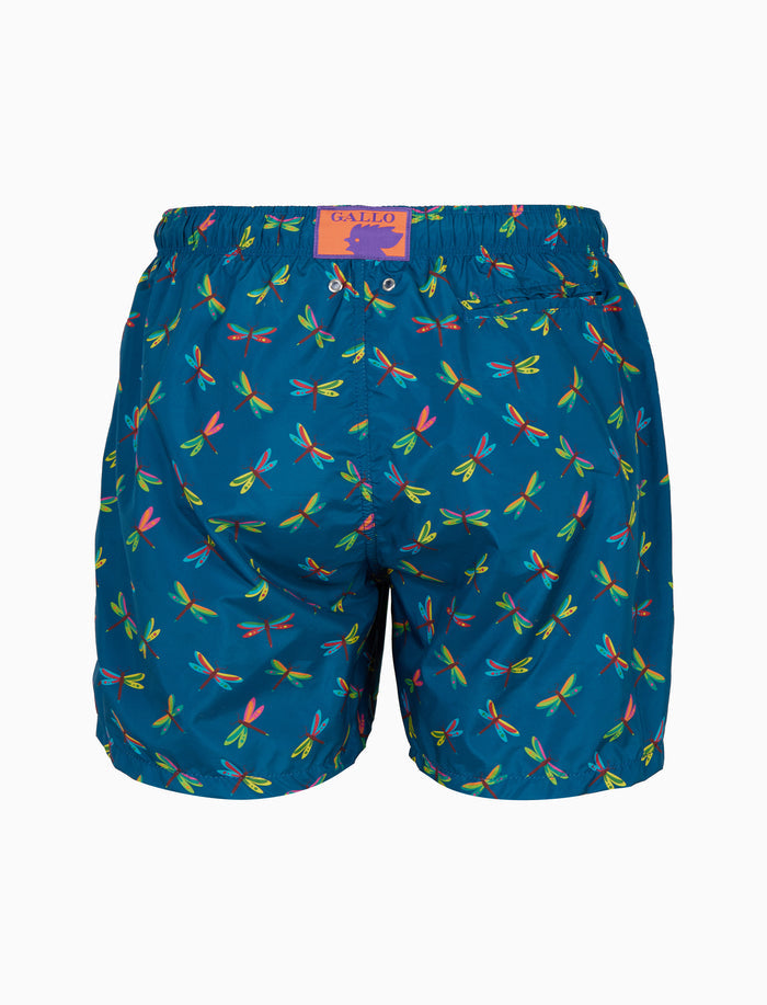 Boxer mare uomo fantasia libellule su fondo blu - Gallo 1927 - Official Online Shop